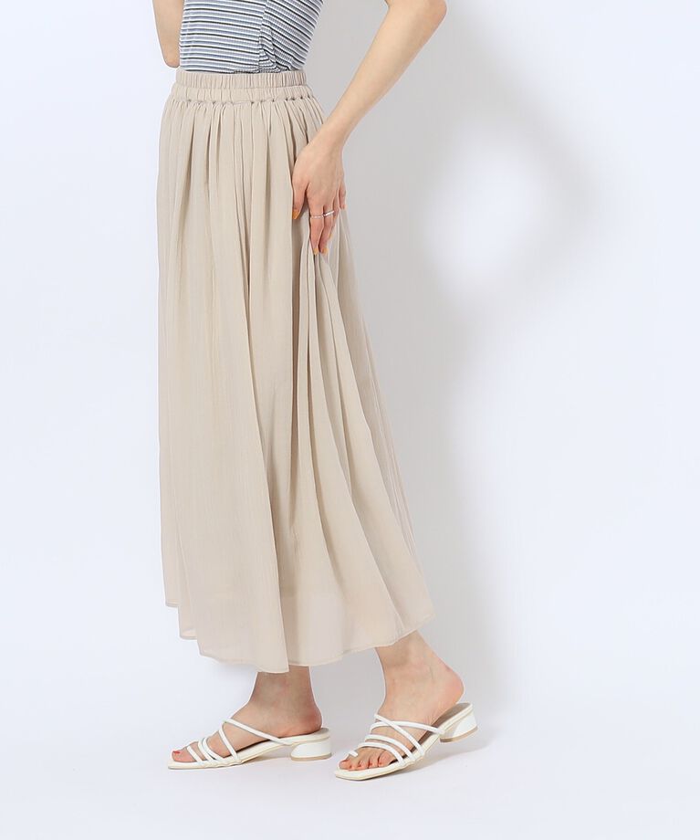 SHOO･LA･RUE「【歩くたび揺れる】上品な透け感カラーボイルスカート」|スカート|