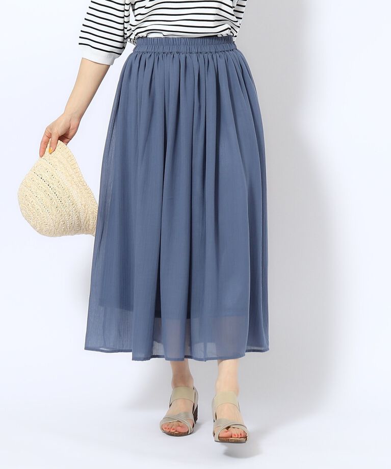 SHOO･LA･RUE「【歩くたび揺れる】上品な透け感カラーボイルスカート」|スカート|