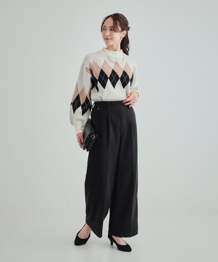 SHOO･LA･RUE「【S-LL/きっと虜になる】両面起毛であったか 滑らかタッチ ワイドパンツ」|その他|