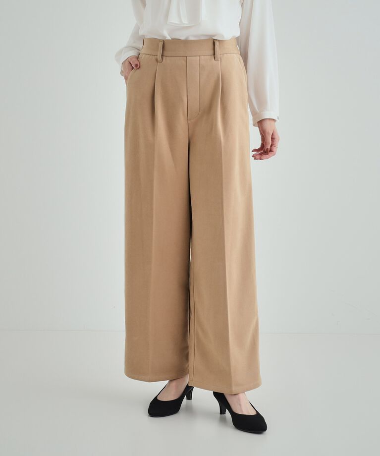 SHOO･LA･RUE「【S-LL/きっと虜になる】両面起毛であったか 滑らかタッチ ワイドパンツ」|その他|