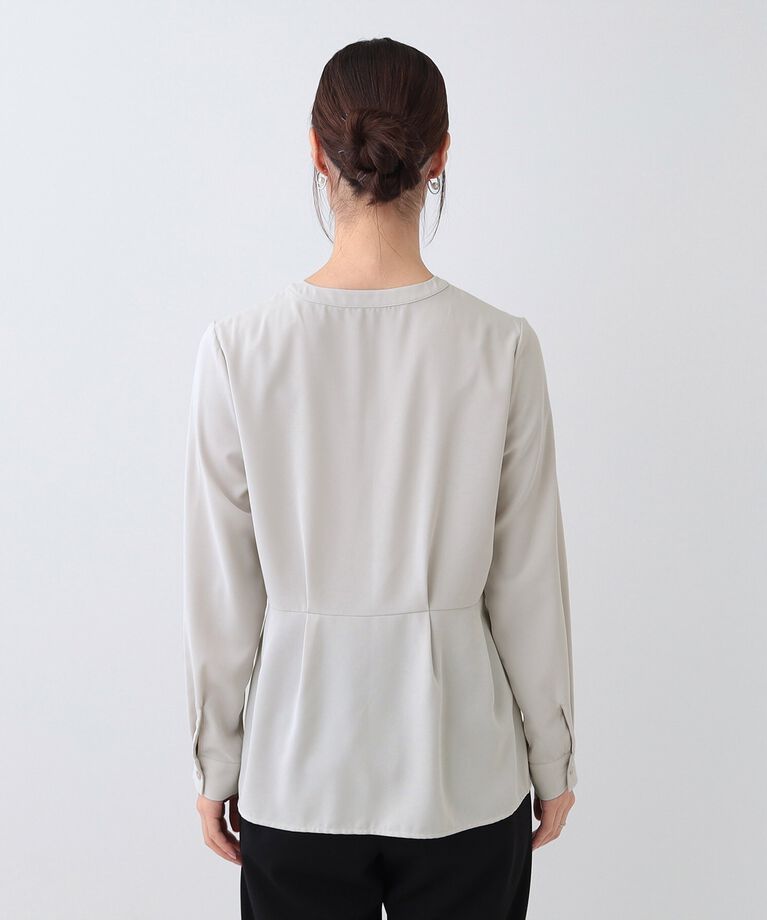 SHOO･LA･RUE「【S-3L】さらり軽やか インせず決まる ペプラムブラウス」|シャツ・ブラウス|
