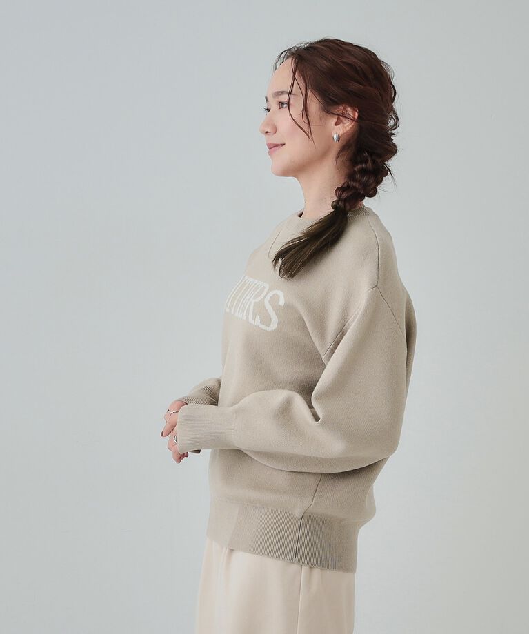 SHOO･LA･RUE「【洗える/ちくちくしにくい/静電気軽減】スウェットライク ロゴニット」|ニット・セーター|