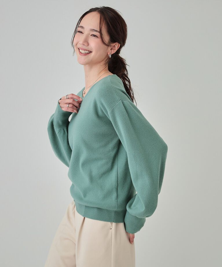 SHOO･LA･RUE「【洗える/高レビュー】きれいめスタイルに 女性らしく好印象 Vネックニット」|ニット・セーター|