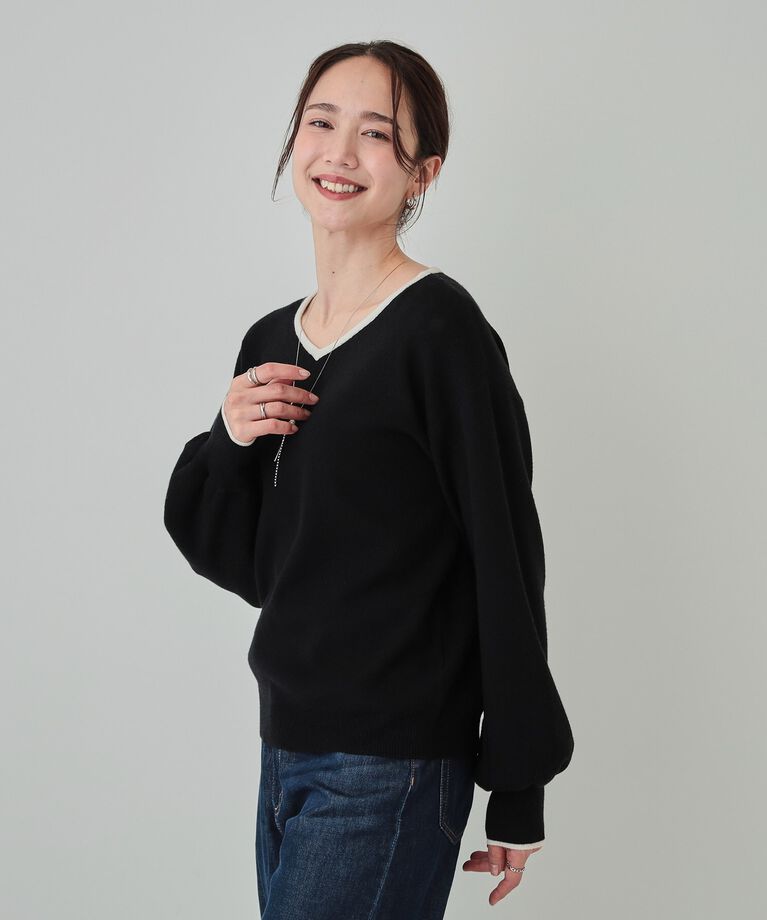 SHOO･LA･RUE「【洗える/高レビュー】きれいめスタイルに 女性らしく好印象 Vネックニット」|ニット・セーター|