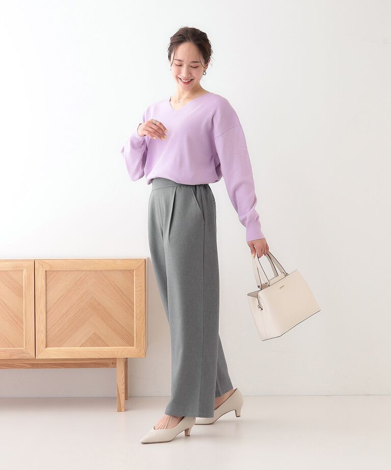 SHOO･LA･RUE「【洗える/S-LL】大人のきれいめスタイルに ワイドパンツ」|その他|
