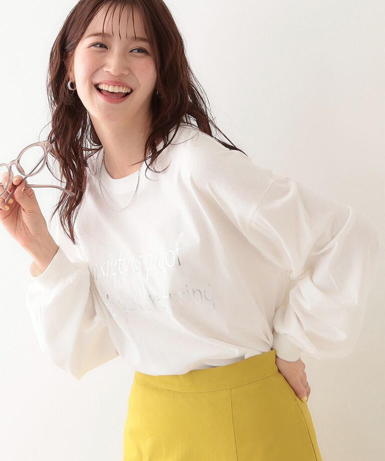 SHOO･LA･RUE「【洗える】1枚でもレイヤードでも 選べる5柄 BIGロンT」|Tシャツ・カットソー|ホワイト(101)