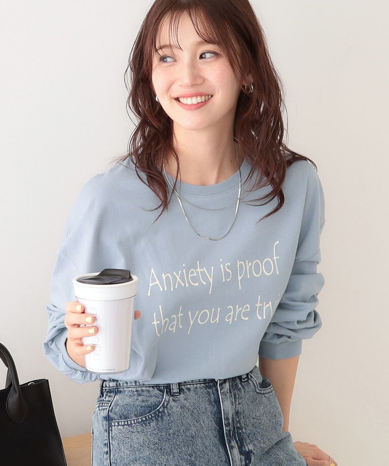 SHOO･LA･RUE「【洗える】1枚でもレイヤードでも 選べる5柄 BIGロンT」|Tシャツ・カットソー|ブルー(191)