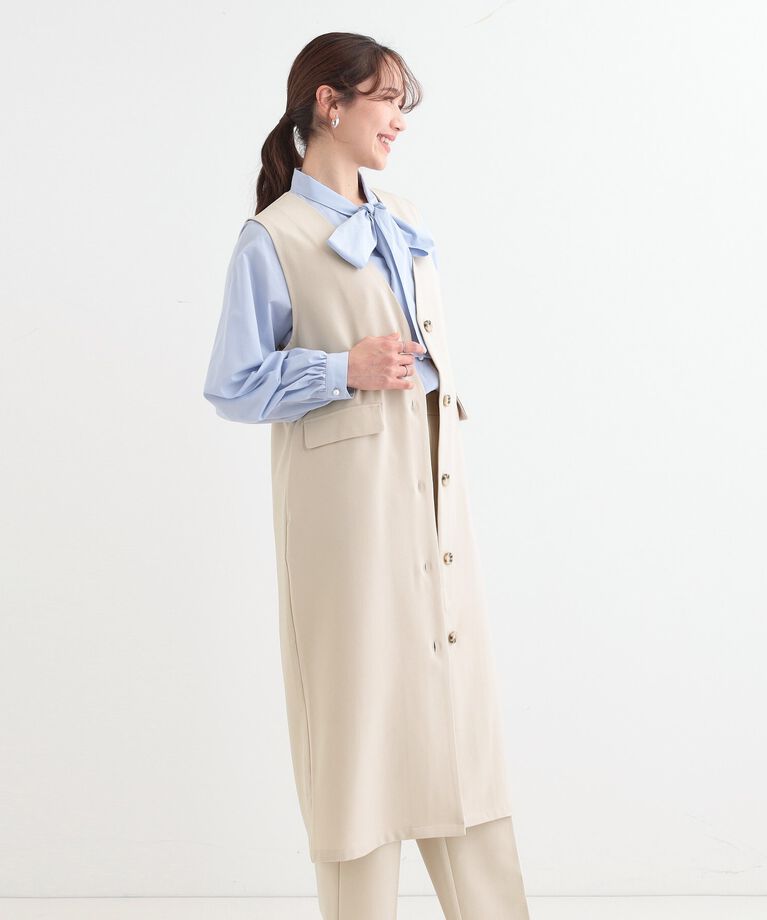 SHOO･LA･RUE「【S-LL/2WAY】ジャンドレにもなるロングジレ」|ベスト・ジレ|