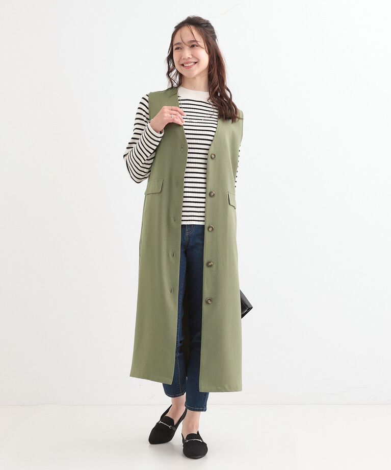 SHOO･LA･RUE「【S-LL/2WAY】ジャンドレにもなるロングジレ」|ベスト・ジレ|