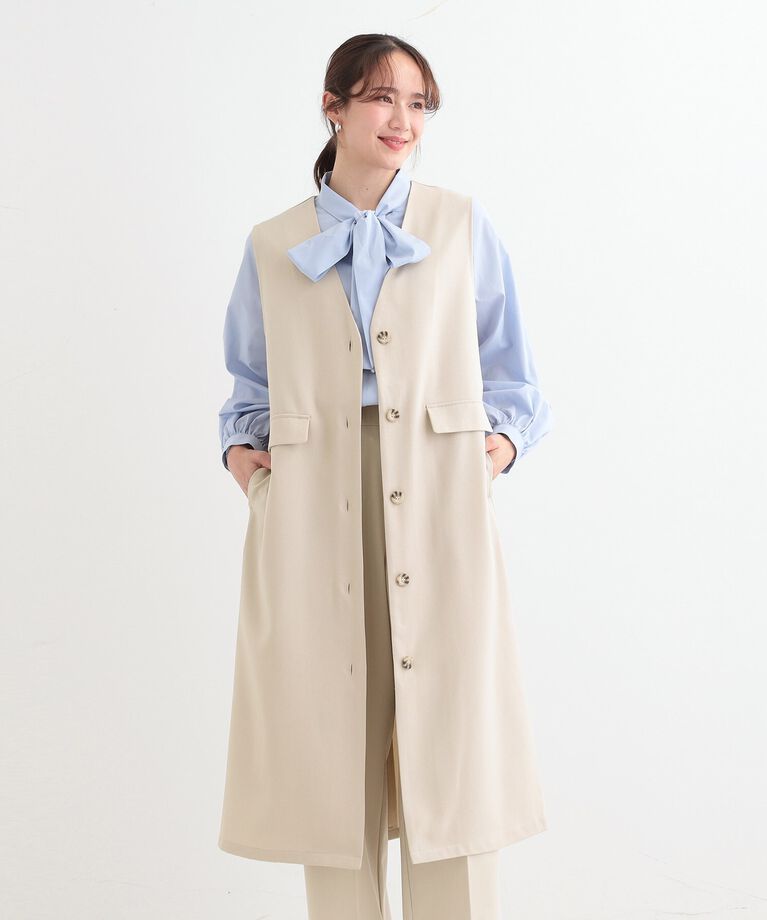 SHOO･LA･RUE「【S-LL/2WAY】ジャンドレにもなるロングジレ」|ベスト・ジレ|