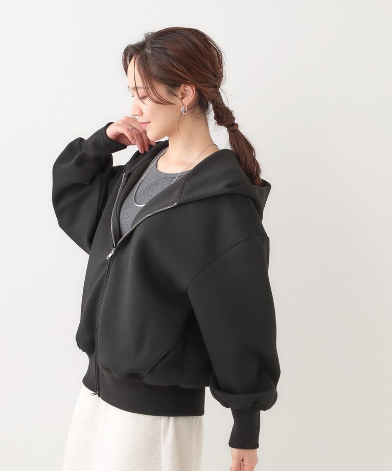 SHOO･LA･RUE「季節の変わり目に頼れる ダブルZIPダンボールパーカー」|カーディガン|