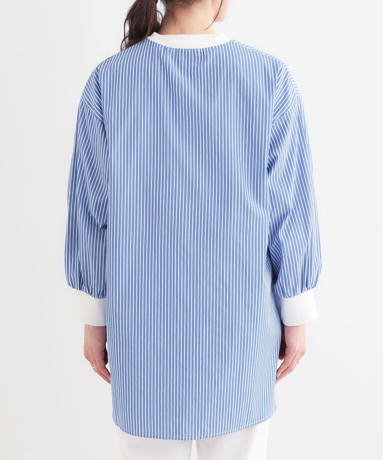 SHOO･LA･RUE「【洗える/S-LL】リブでこなれ感 ゆるっと着られる ロングシャツ」|チュニック|