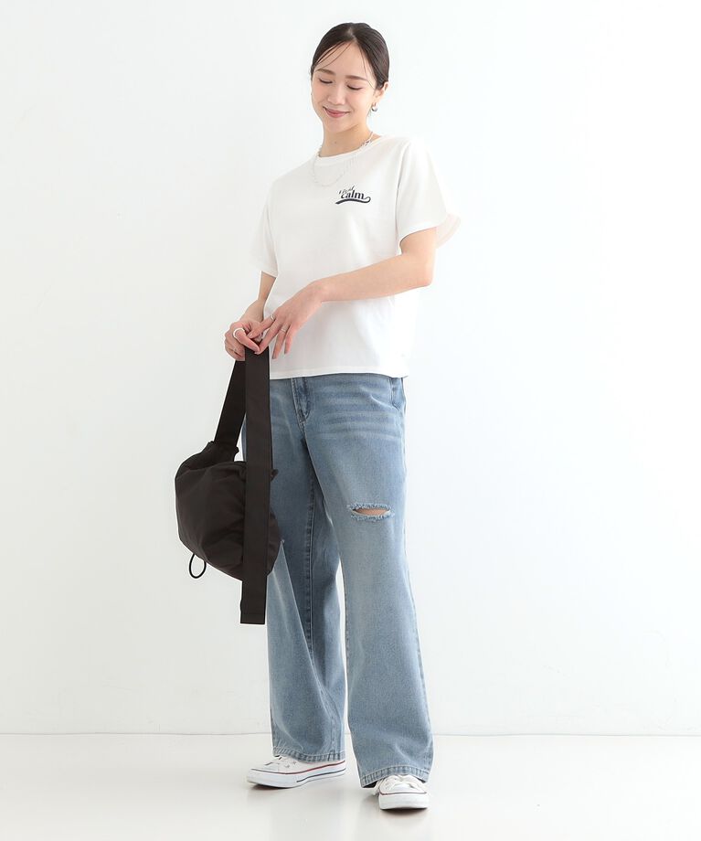 SHOO･LA･RUE「【洗える/S-LL】デイリーカジュアルに プリントアソート ベーシックTシャツ」|Tシャツ・カットソー|