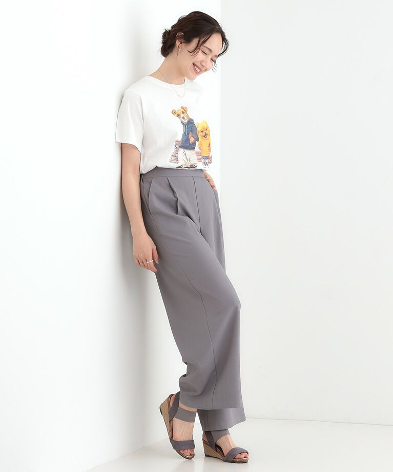 SHOO･LA･RUE「【洗える/S-LL】デイリーカジュアルに プリントアソート ベーシックTシャツ」|Tシャツ・カットソー|