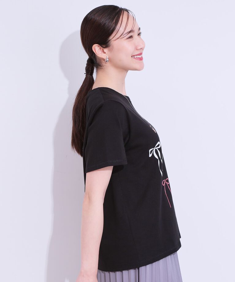 SHOO･LA･RUE「【洗える/S-LL】デイリーカジュアルに プリントアソート ベーシックTシャツ」|Tシャツ・カットソー|