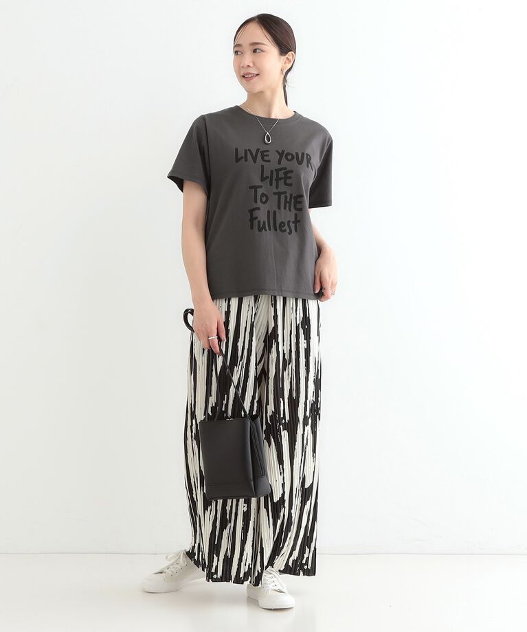 SHOO･LA･RUE「【洗える/S-LL】デイリーカジュアルに プリントアソート ベーシックTシャツ」|Tシャツ・カットソー|