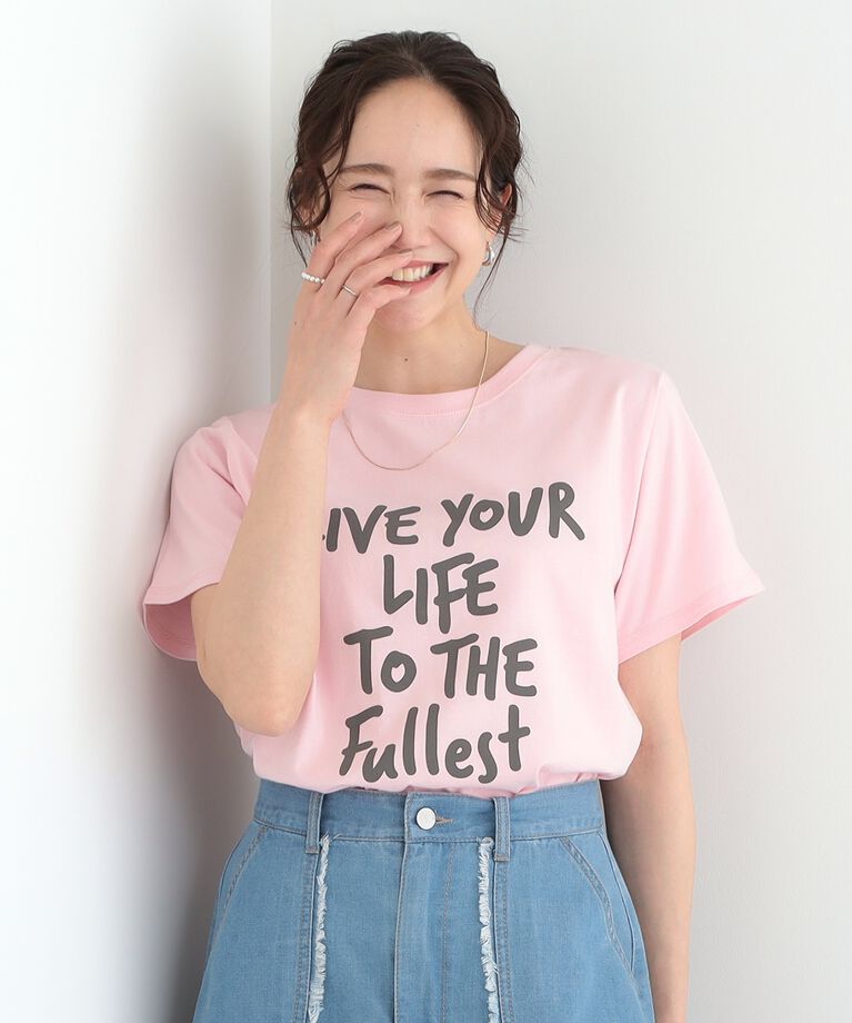 SHOO･LA･RUE「【洗える/S-LL】デイリーカジュアルに プリントアソート ベーシックTシャツ」|Tシャツ・カットソー|