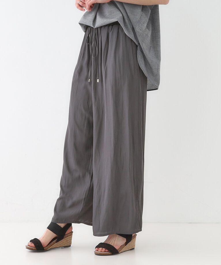 SHOO･LA･RUE「【S-LL/着丈選べる】 マットサテンワイドパンツ」|その他|