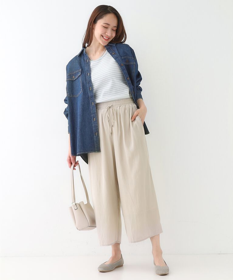 SHOO･LA･RUE「【S-LL/着丈選べる】 マットサテンワイドパンツ」|その他|