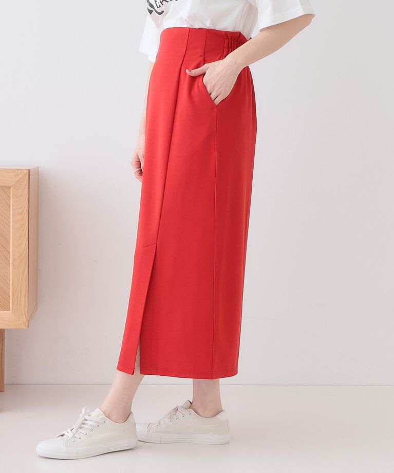 SHOO･LA･RUE「【洗える】洗濯後しわになりにくい カットジョーゼット ナロースカート」|スカート|