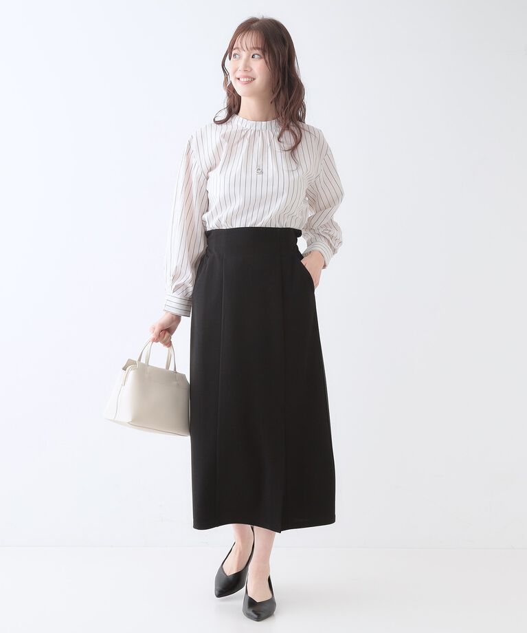 SHOO･LA･RUE「【洗える】洗濯後しわになりにくい カットジョーゼット ナロースカート」|スカート|
