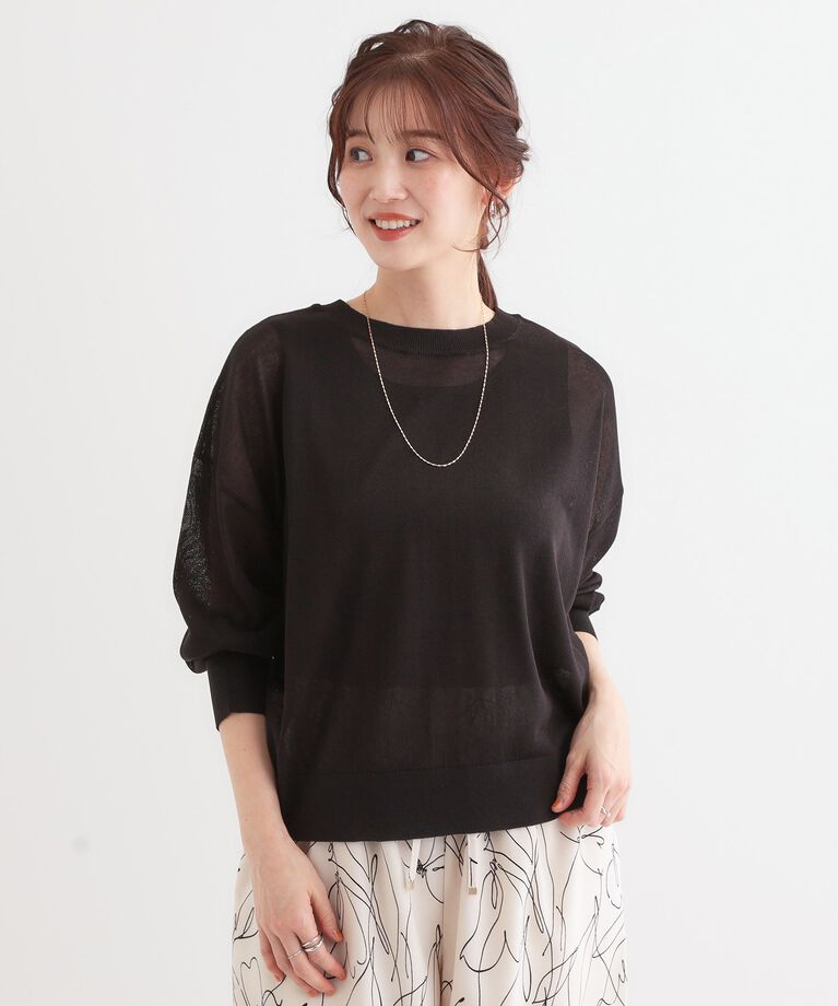SHOO･LA･RUE「【洗える/前後2WAY】 着こなしいろいろ 上品なシアーカーディガン」|カーディガン|