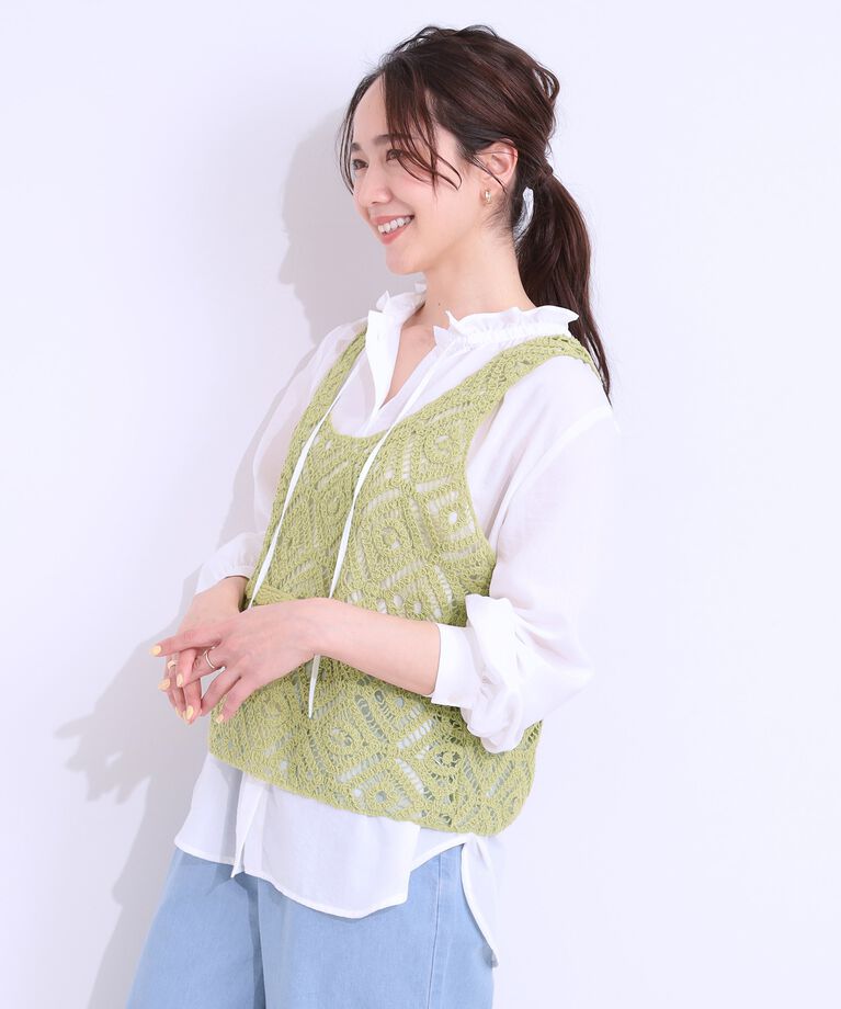 SHOO･LA･RUE「【S-LL/2点セット】大人カジュアルに レースビスチェ+プリントTシャツ」|その他|