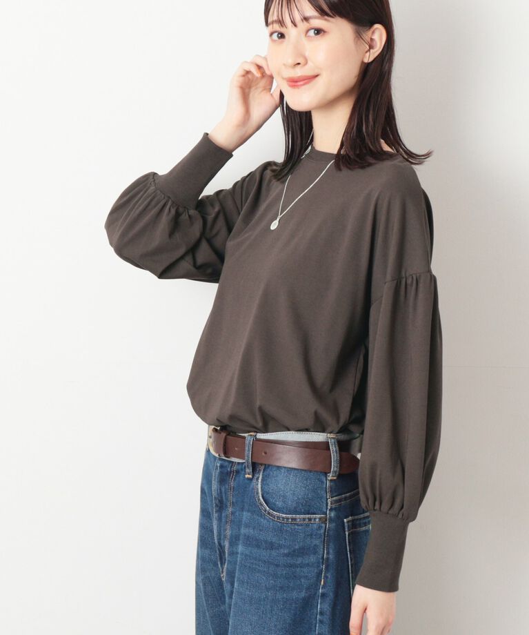 Dessin「【洗える】ギャザースリーブカットソー」|Tシャツ・カットソー|