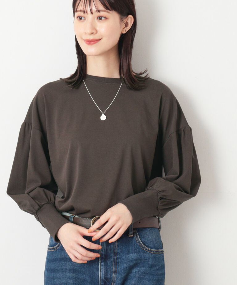 Dessin「【洗える】ギャザースリーブカットソー」|Tシャツ・カットソー|ﾌﾞﾗｳﾝ(045)