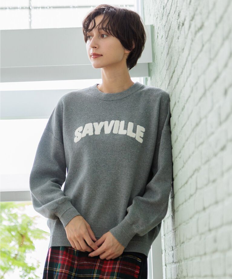 Dessin「【洗える】サガラ刺繍ロゴニット（XS～L）」|ニット・セーター|ｸﾞﾚｰ(012)