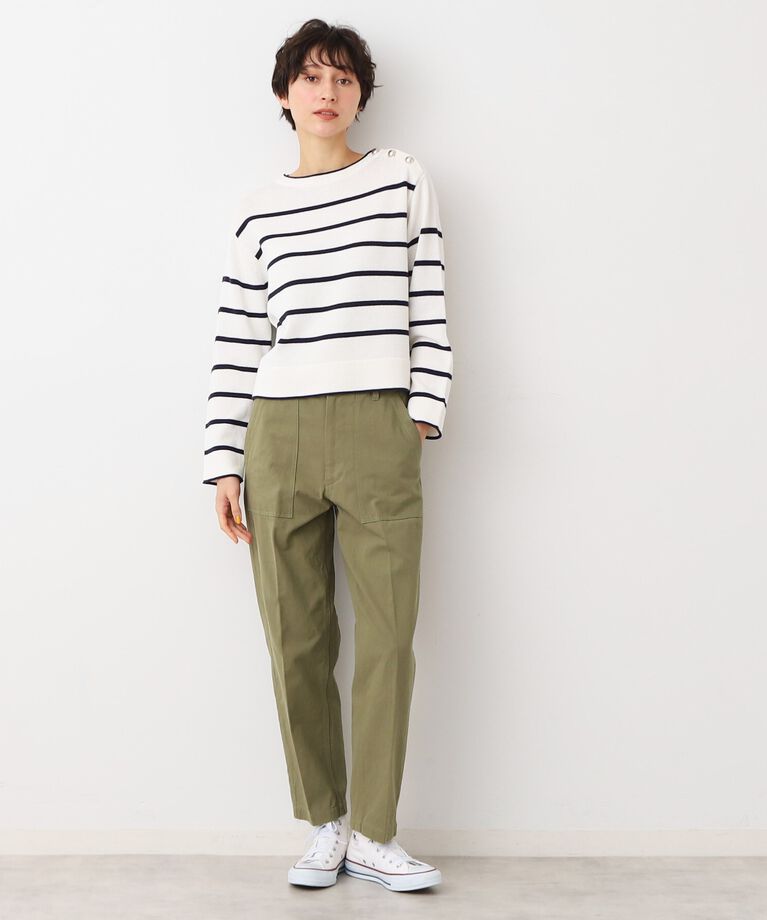 Dessin「【洗える】肩ボタン付きボーダーニット（XS～L）」|ニット・セーター|