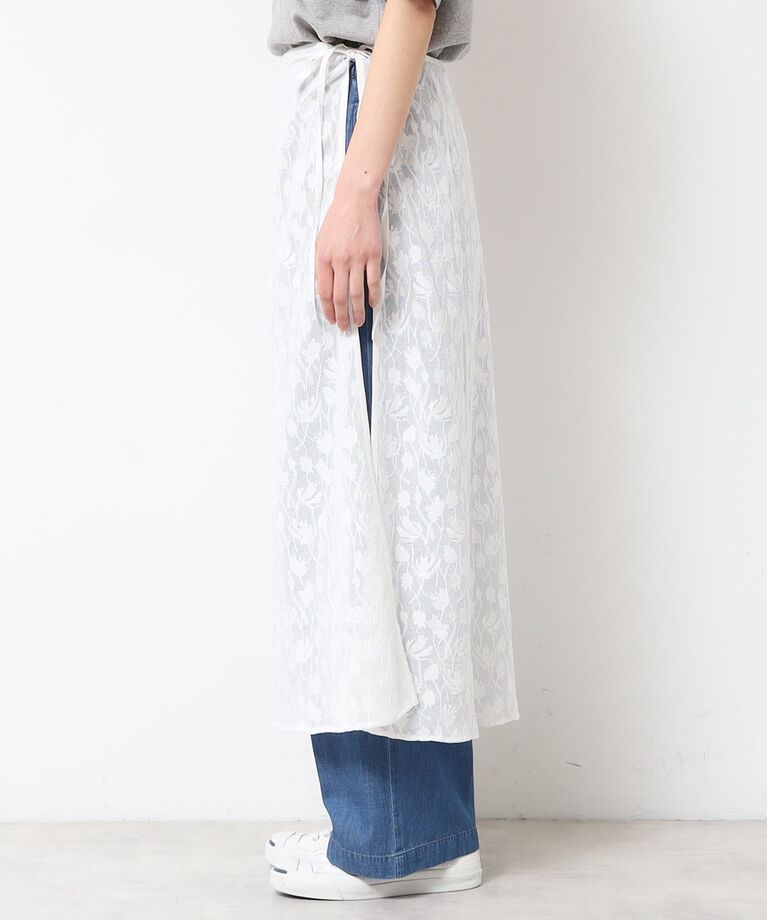 Dessin「【洗える】刺繍柄インドレース巻きスカート」|スカート|