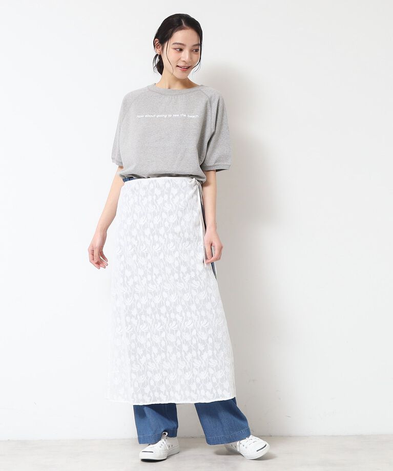 Dessin「【洗える】刺繍柄インドレース巻きスカート」|スカート|