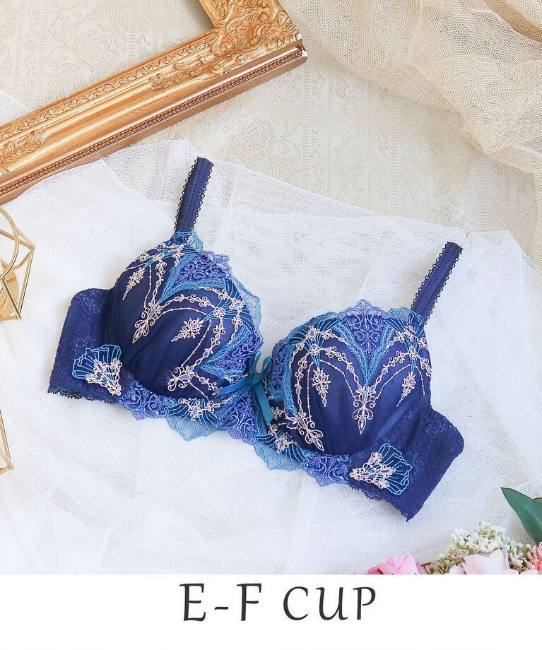 Risa Magli「シェール ブラジャー（E-F）＜S Make Type＞」|インナー|ネイビー(094)
