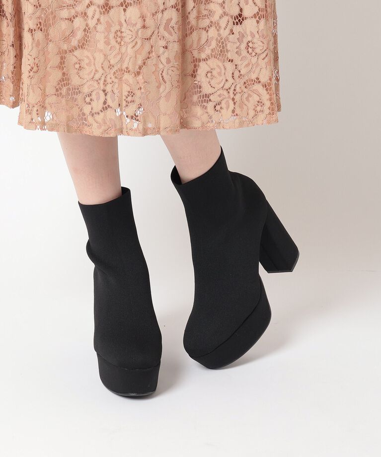 ESPERANZA「ラク盛り厚底ニットショートブーツ」|ショートブーツ|