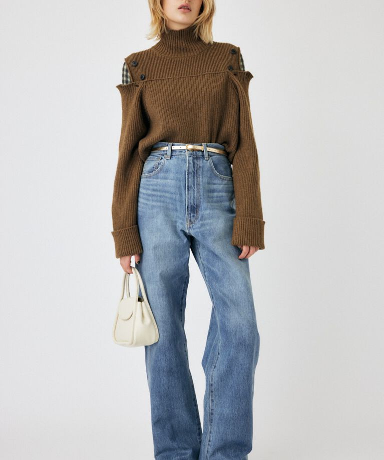 MOUSSY「HW COATED LOOSE STRAIGHT」|デニム|