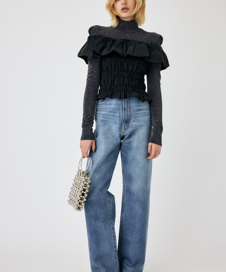 MOUSSY「HW COATED LOOSE STRAIGHT」|デニム|