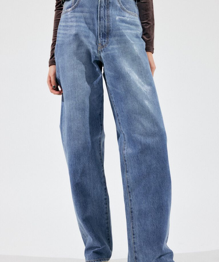 MOUSSY「HW COATED LOOSE STRAIGHT」|デニム|