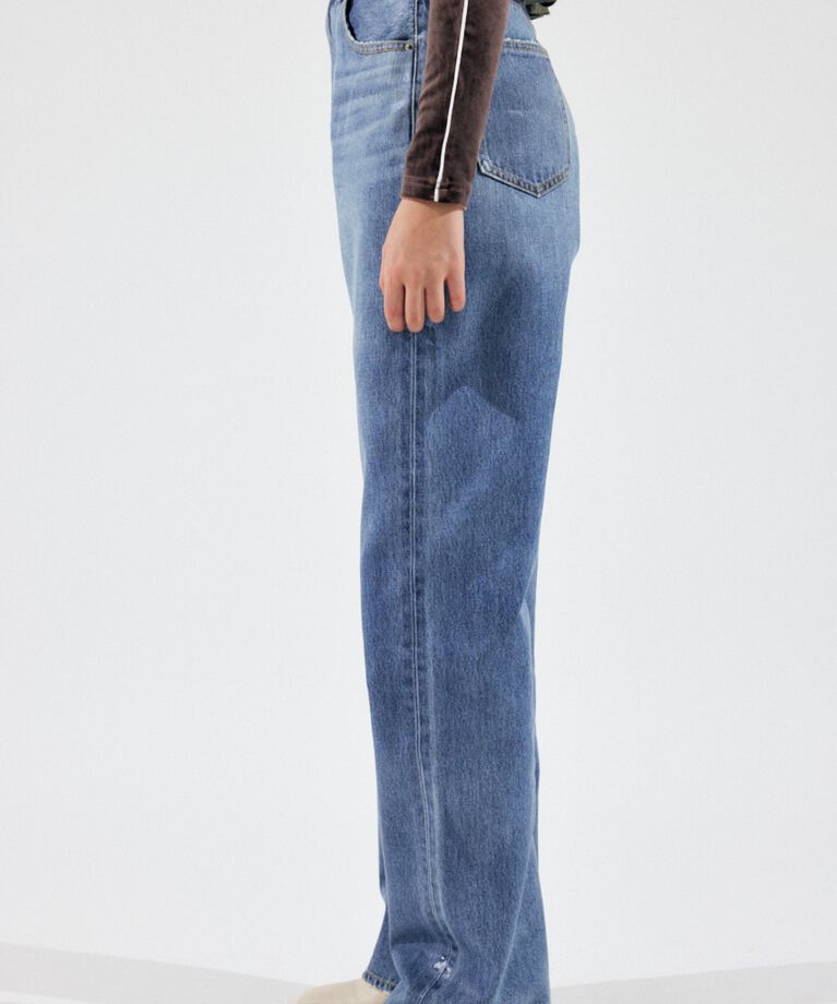MOUSSY「HW COATED LOOSE STRAIGHT」|デニム|