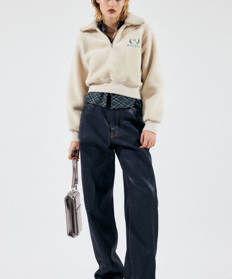 MOUSSY「HW COATED LOOSE STRAIGHT」|デニム|One Wash1