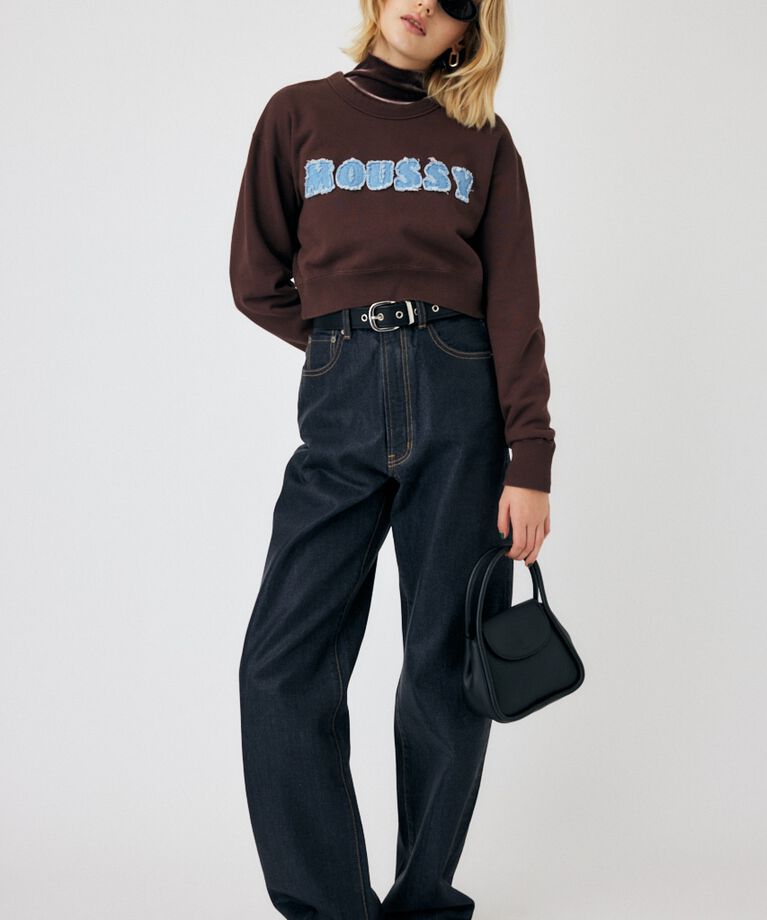 MOUSSY「HW COATED LOOSE STRAIGHT」|デニム|