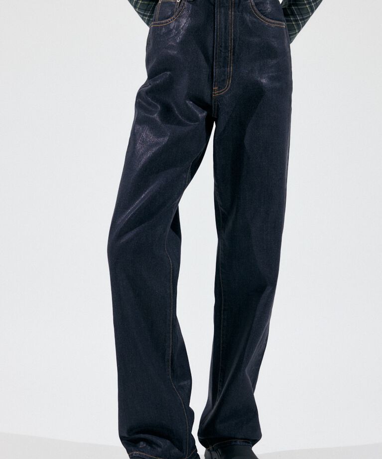 MOUSSY「HW COATED LOOSE STRAIGHT」|デニム|