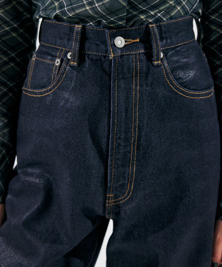 MOUSSY「HW COATED LOOSE STRAIGHT」|デニム|