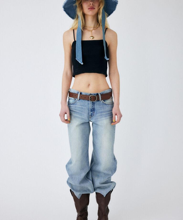 MOUSSY「SQUARE NECK キャミトップス」|キャミソール|BLK