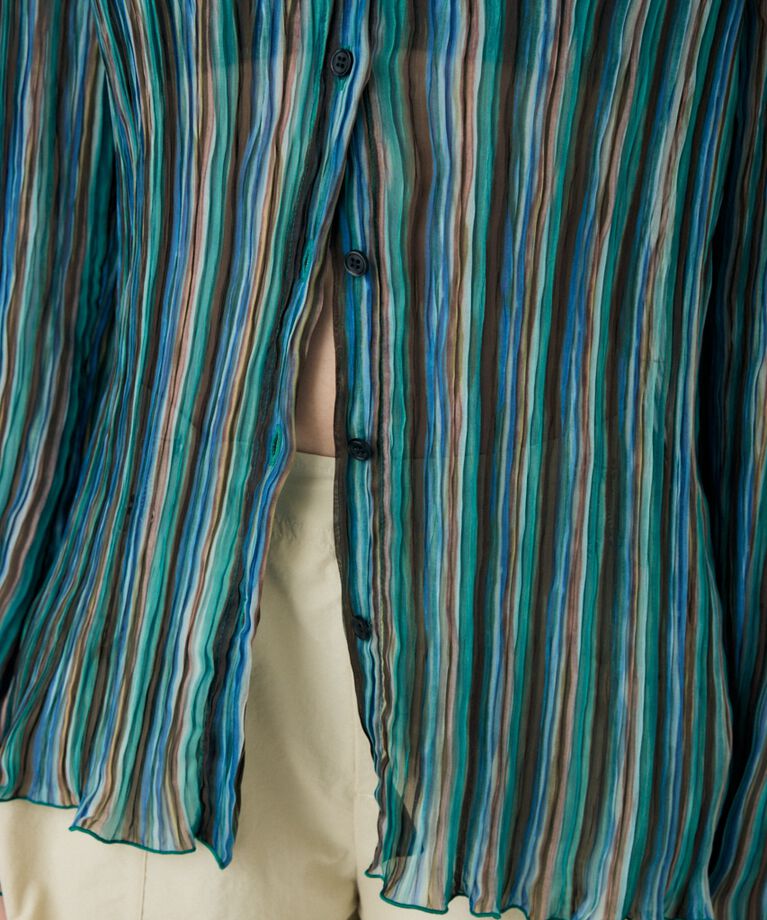 MOUSSY「SHEER PLEATS シャツ」|シャツ・ブラウス|