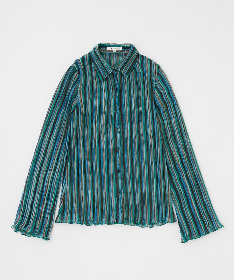 MOUSSY「SHEER PLEATS シャツ」|シャツ・ブラウス|