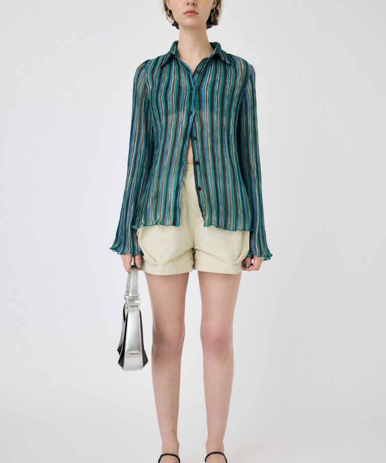 MOUSSY「SHEER PLEATS シャツ」|シャツ・ブラウス|
