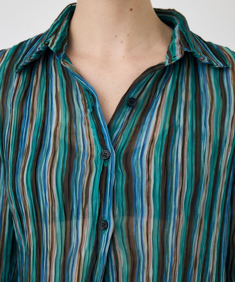 MOUSSY「SHEER PLEATS シャツ」|シャツ・ブラウス|