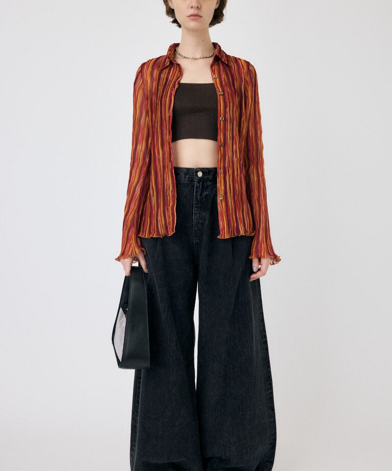 MOUSSY「SHEER PLEATS シャツ」|シャツ・ブラウス|
