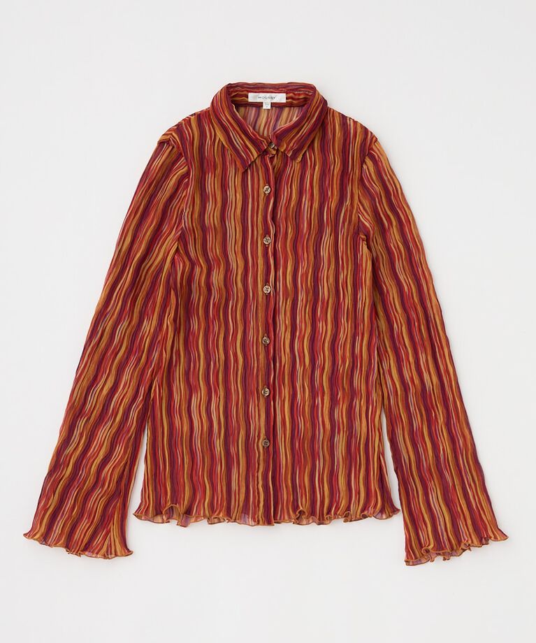 MOUSSY「SHEER PLEATS シャツ」|シャツ・ブラウス|